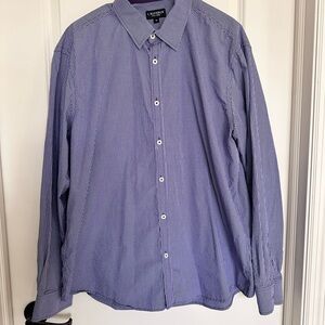 J. Maverick Blue Casual Button Down Shirt